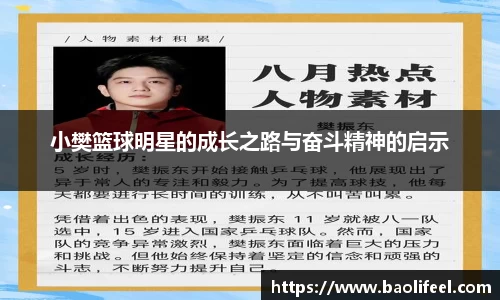 小樊篮球明星的成长之路与奋斗精神的启示